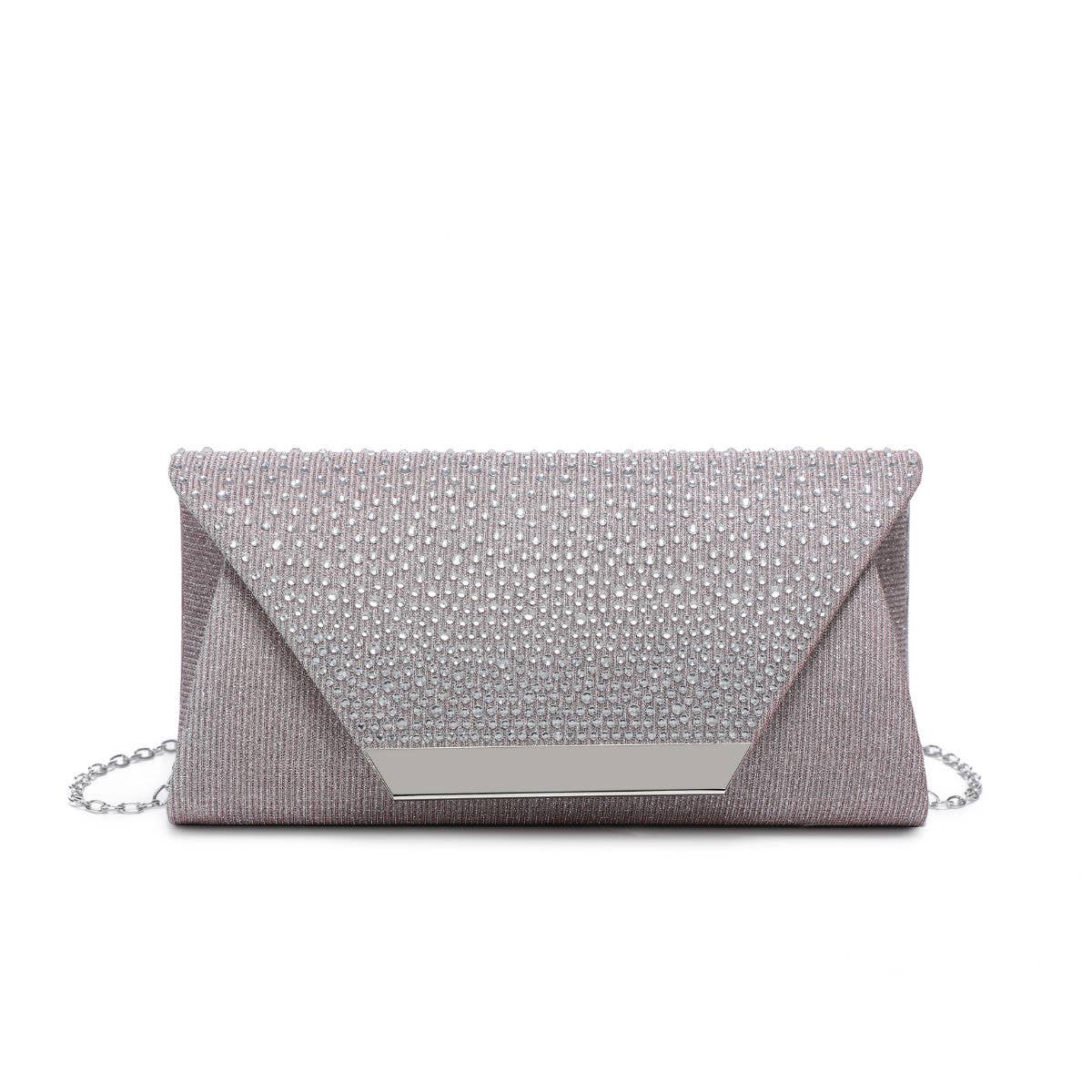 Diamante On the Flap Over Cover Glitter Clutch Bag