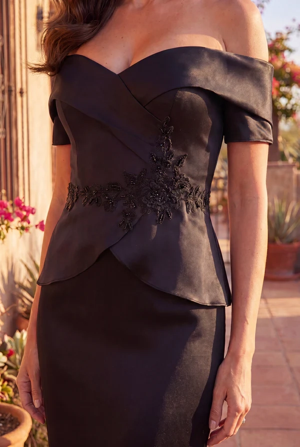 Off Shoulder Sleeve Mother of the Bride Dress