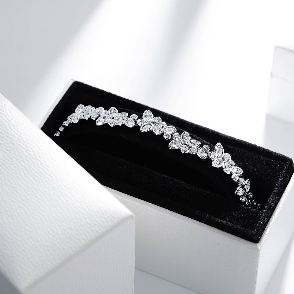 Enchanted Bracelet | Swarovski Crystals | White Gold Plated