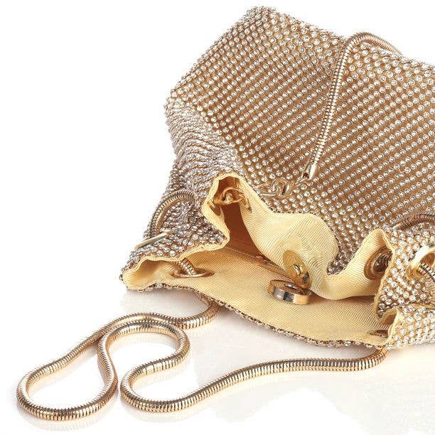 All-Around Diamanté Bucket Clutch Bag