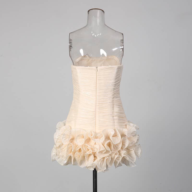 Strapless Ruffle Mini Dress Sculpted Summer Chic