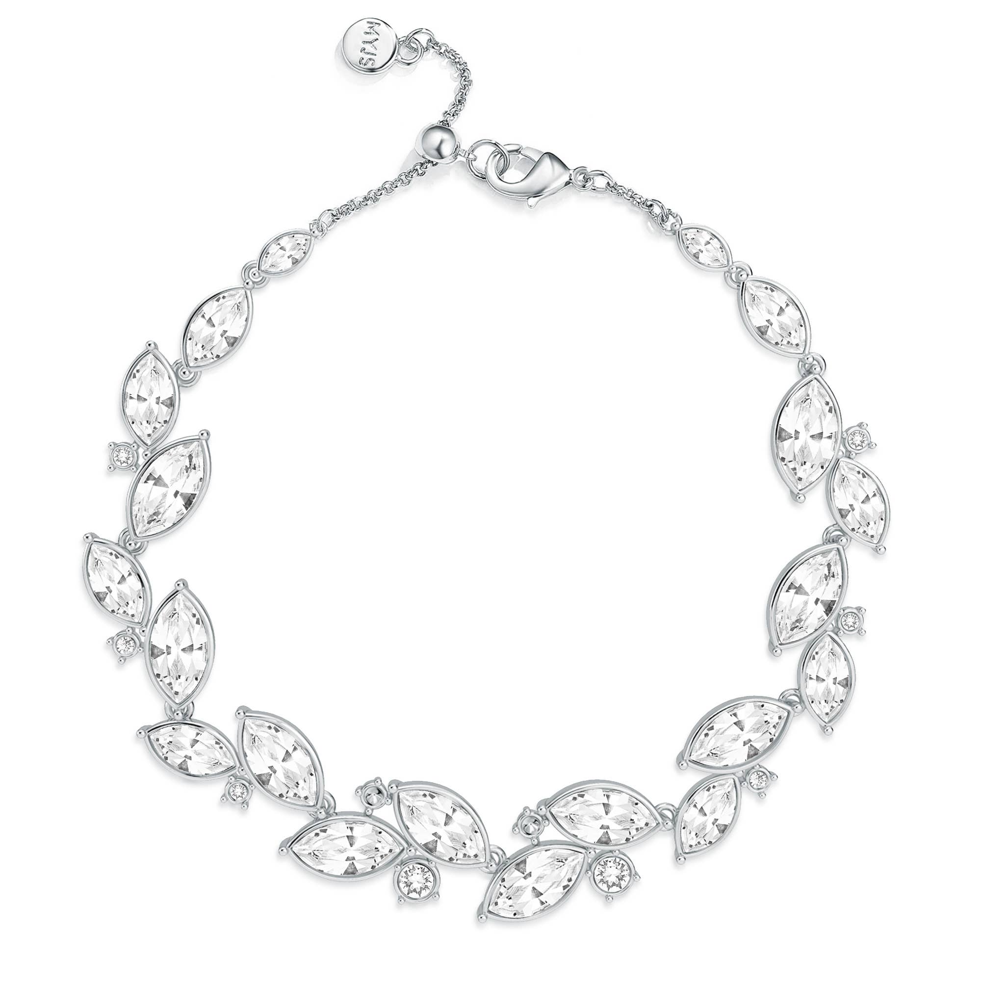 Paloma Bracelet with Swarovski Crystals Rhodium