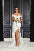 Bridal XL Off Shoulder Beaded Embroidered Sequin Maxi Dress