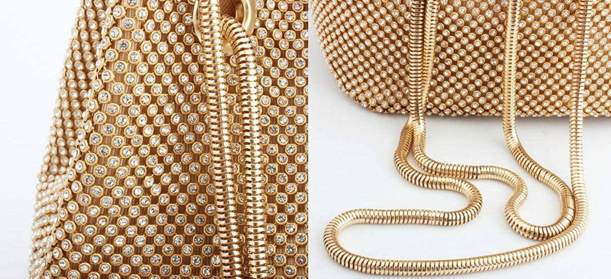 All-Around Diamanté Bucket Clutch Bag