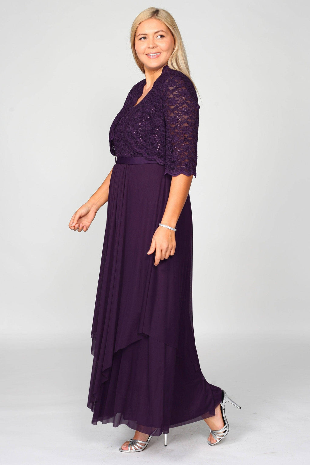 Plus Size Mother of the Bride Dress with Jacket | Floor Length Formal Gown