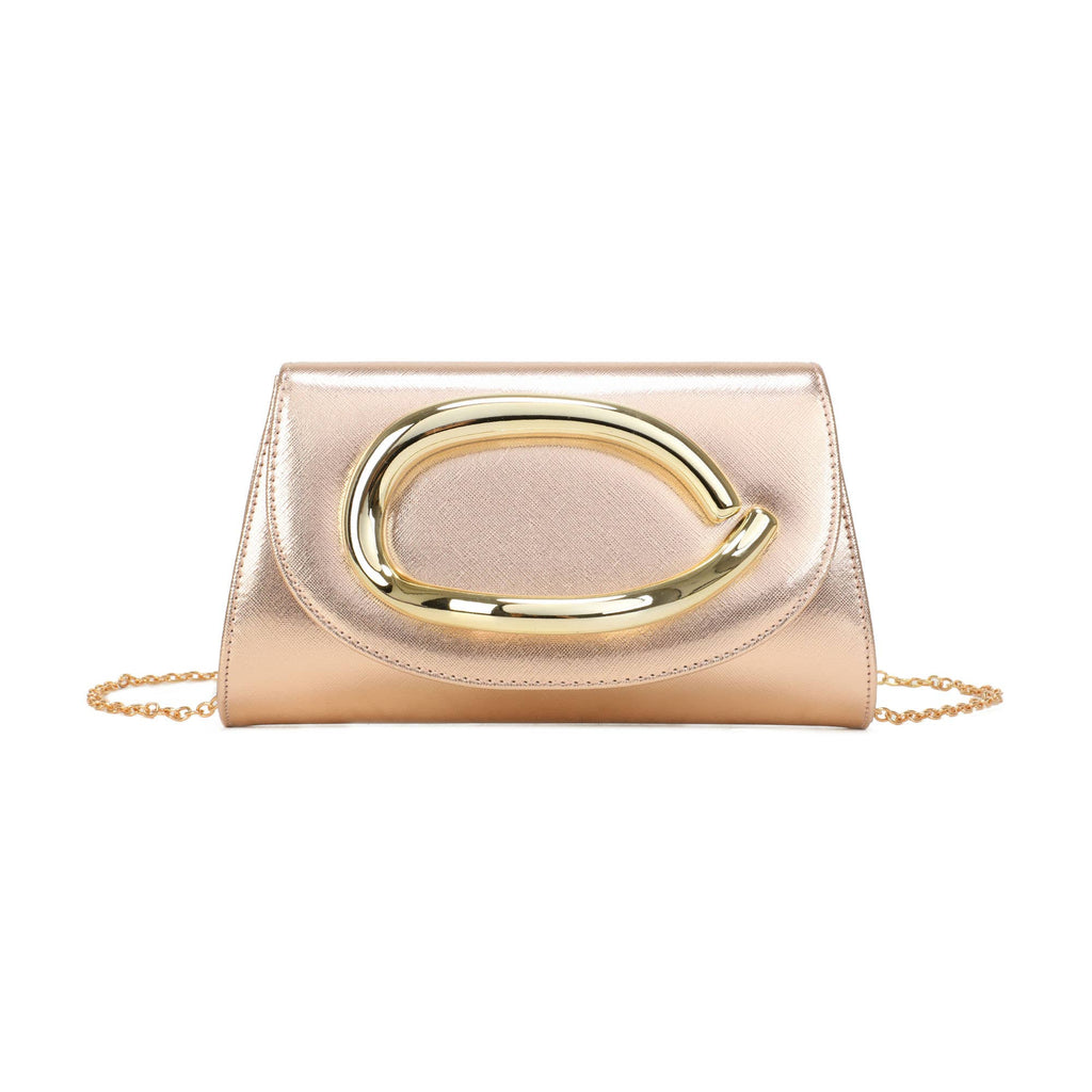 Trapezoid PU Clutch Bag with Metal Hardware