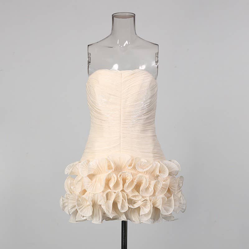Strapless Ruffle Mini Dress Sculpted Summer Chic