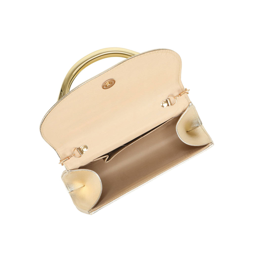 Trapezoid PU Clutch Bag with Metal Hardware