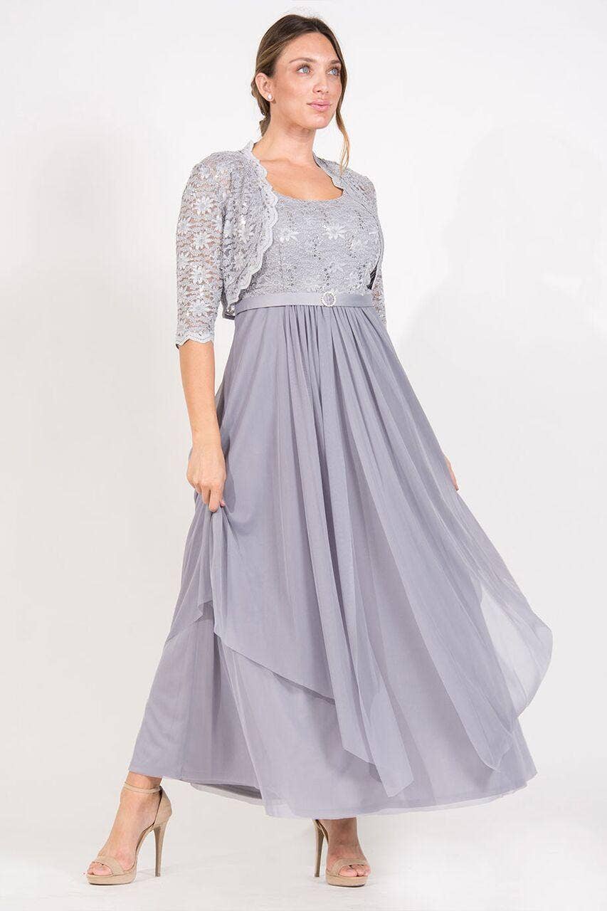 Plus Size Mother of the Bride Dress with Jacket | Floor Length Formal Gown